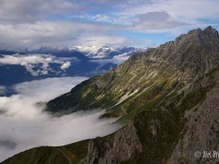 Innsbruck, Nordkette, pohled ze stanice Seegrube