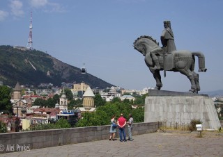 Tbilisi, socha krále Vachtanga Gorgasali.