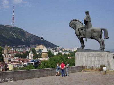 Tbilisi, socha krále Vachtanga Gorgasali.