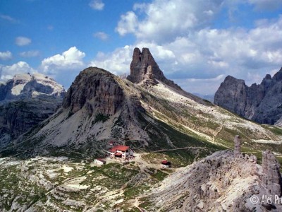 Toblinger Knoten 2617 m s chatou Drei Zinnen-Hütte