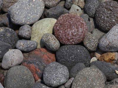 Grit on sea coast of Anak Krakatoa