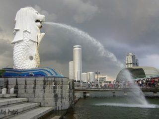 Merlion, socha poblíž Marina Bay